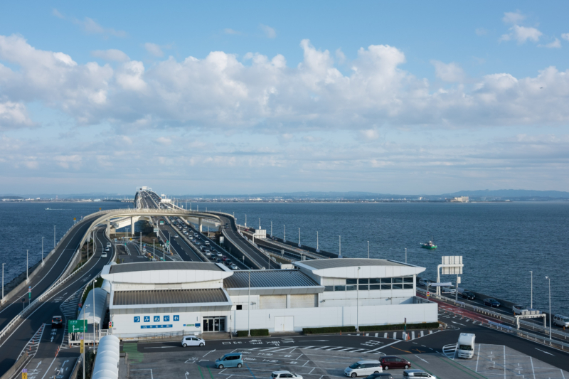東京湾アクアライン・海ほたるPAのフリー写真素材