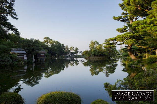 兼六園の霞ヶ池のフリー素材写真（無料）