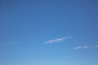 短く細い雲が浮かぶ青空