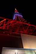 真下から眺める東京タワーの夜景