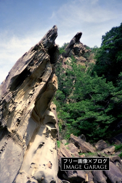 見残し海岸・つづみ岩のフリー写真素材（無料画像）