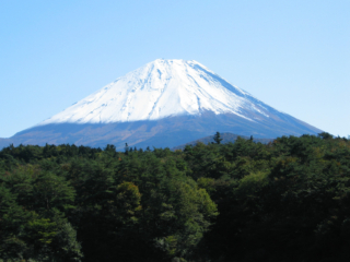 精進湖から眺めた富士山