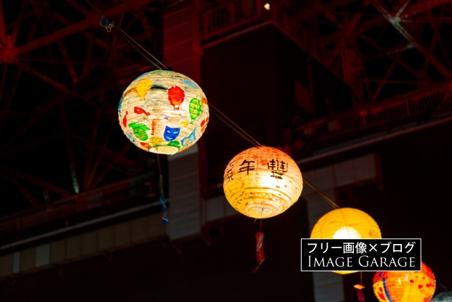 台湾祭の提灯（ランタン）のフリー写真素材（無料画像）