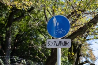 自転車歩道通行可（タンデム車を除く）の標識