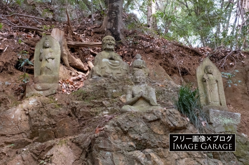 天覧山の十六羅漢像石仏