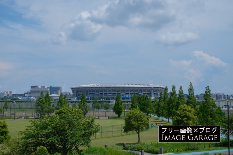 新横浜公園と日産スタジアムのフリー写真素材（無料画像）