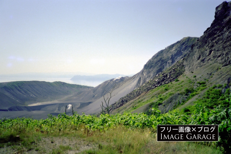 有珠山火口原展望台の眺めのフリー写真素材（無料画像）