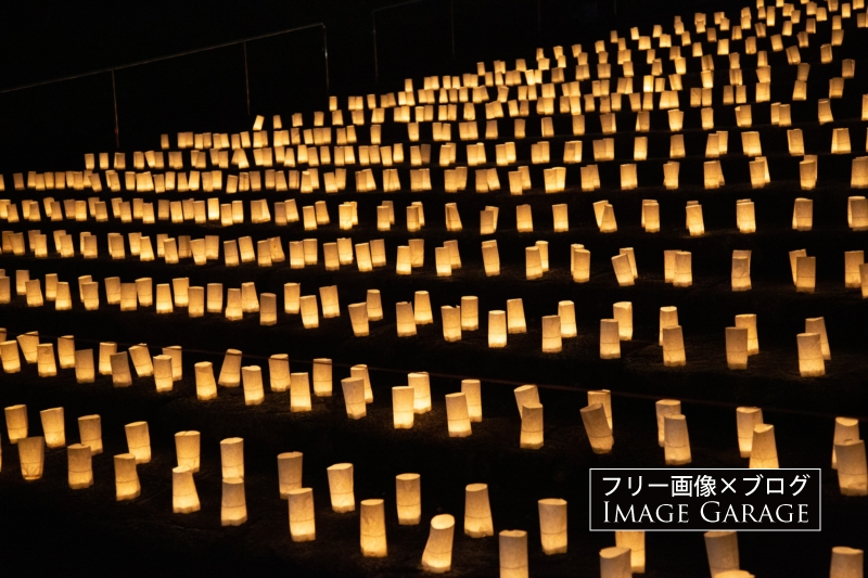 増上寺の和紙キャンドルのフリー写真素材（無料画像）