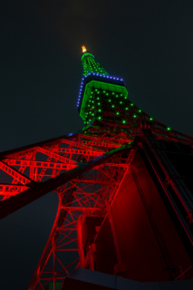 緑と赤の対比が美しい東京タワー