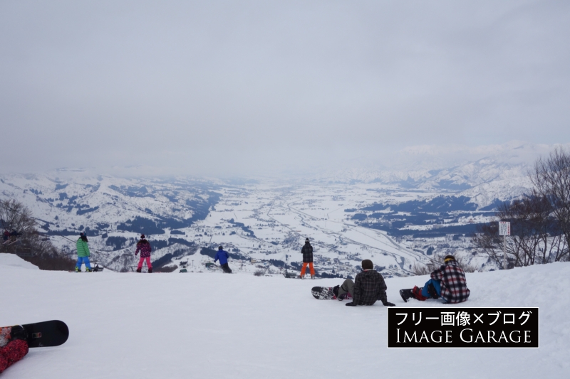 石打丸山スキー場・山頂ゲレンデのフリー写真素材（無料画像）