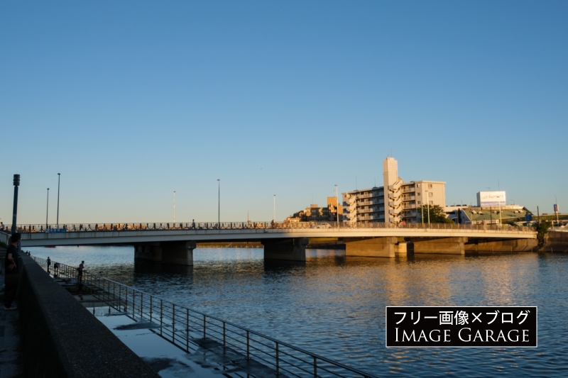 新潮鶴橋（鶴見川）のフリー写真素材（無料画像）