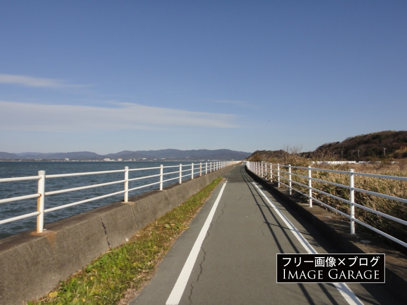 浜名湖周遊自転車道線（県道379号線）のフリー写真素材（無料画像）