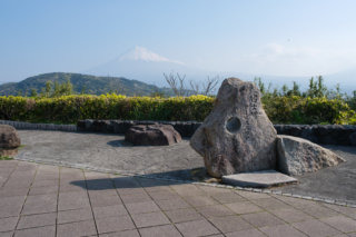 富士川サービスエリアからの富士山の眺め