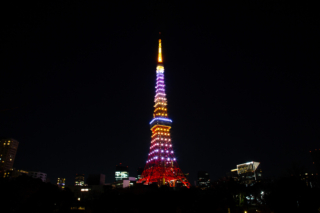 東京タワーのライトアップ（1月黄金色LED）