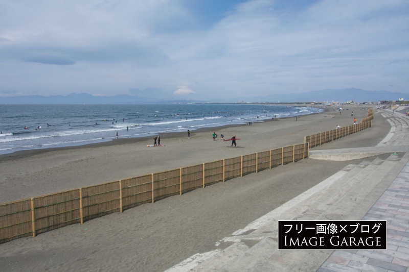 片瀬西浜・鵠沼海水浴場のフリー写真素材（無料画像）