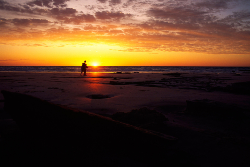 ケーブルビーチの夕焼けのフリー写真素材