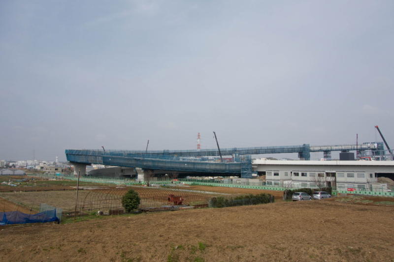 首都高速神奈川7号横浜北線の工事風景のフリー写真素材